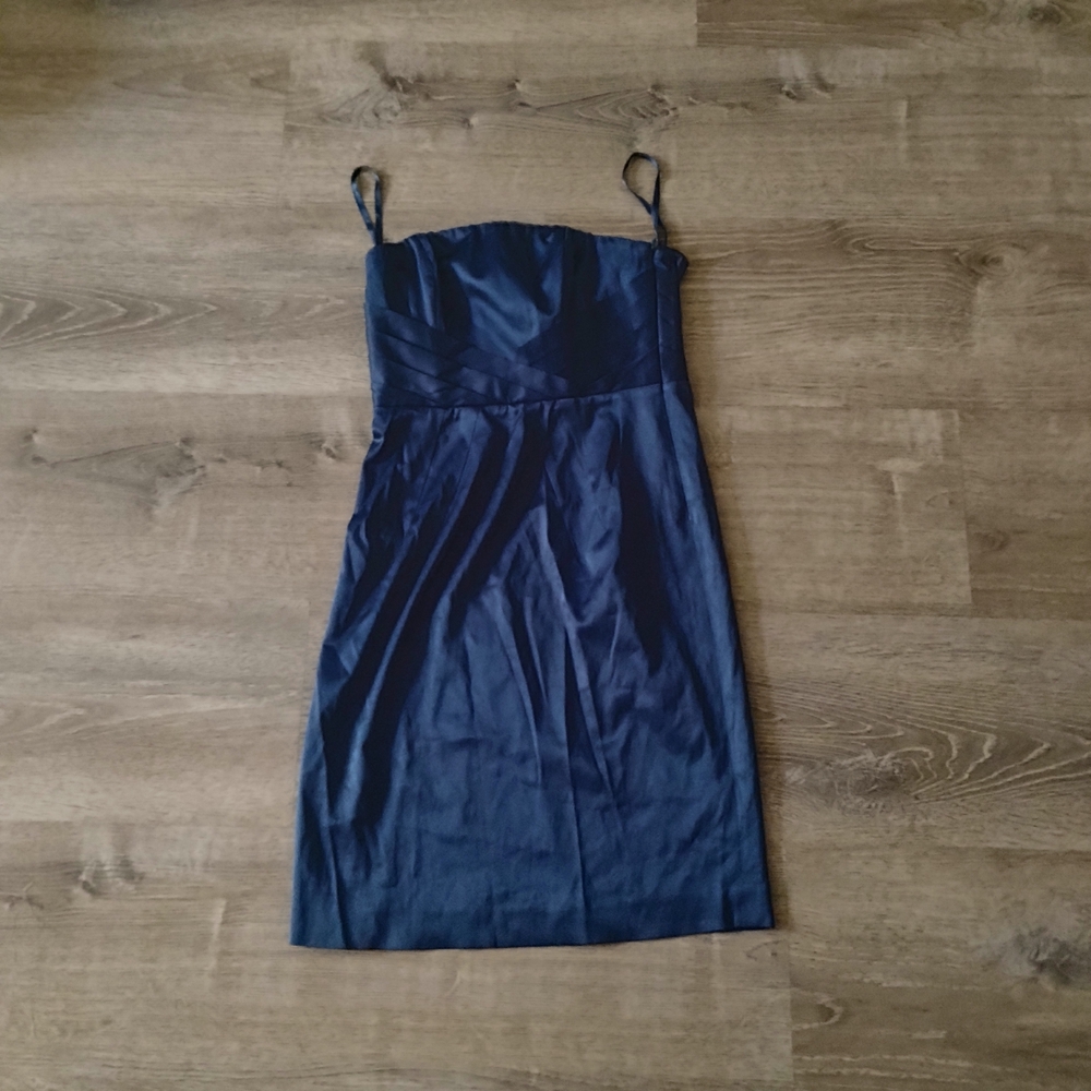 Banana Republic Navy Blue Satin-Finish Cocktail Dress - Size 0